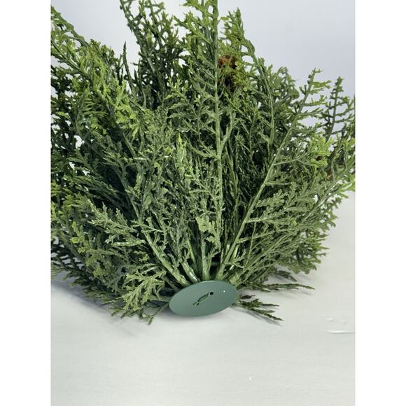 Fluted Scalloped Brass Vase with Holiday Christmas Winter Greenery Pouf Decor - Picture 6 of 11